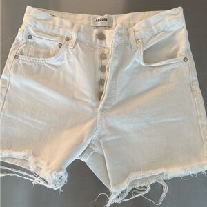 White AGOLDE Denim Shorts